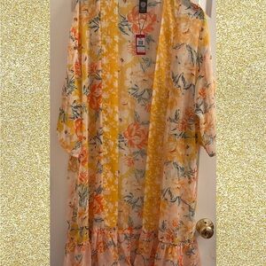 Vince Camuto Mixed Print Colorblock Duster - NWT - One Size - Yellow